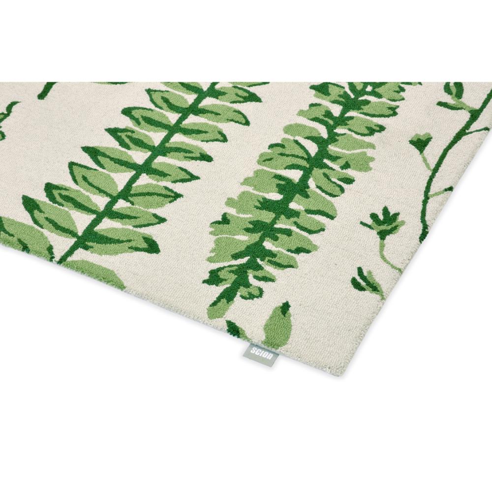 Green fern wool rug detailed image - MyHouse