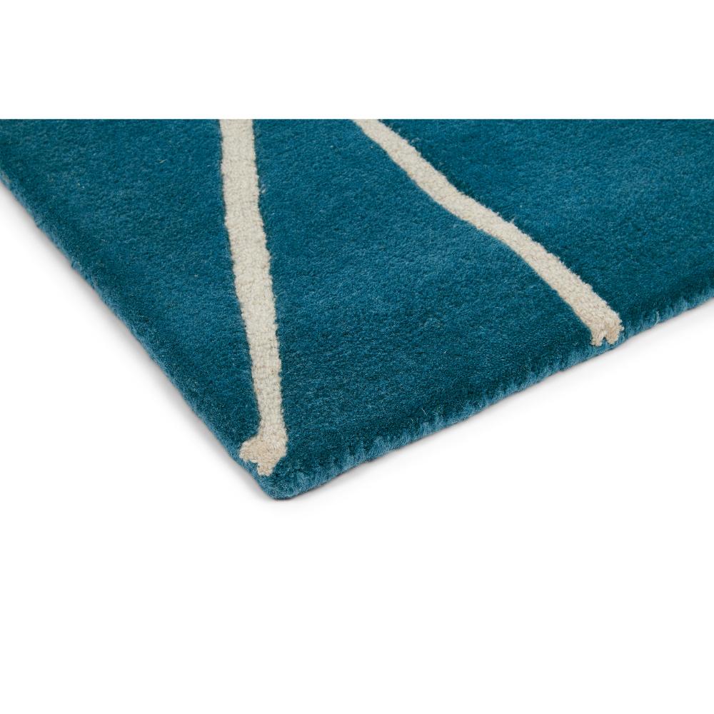 blue geometric wool rug detailed image - MyHouse