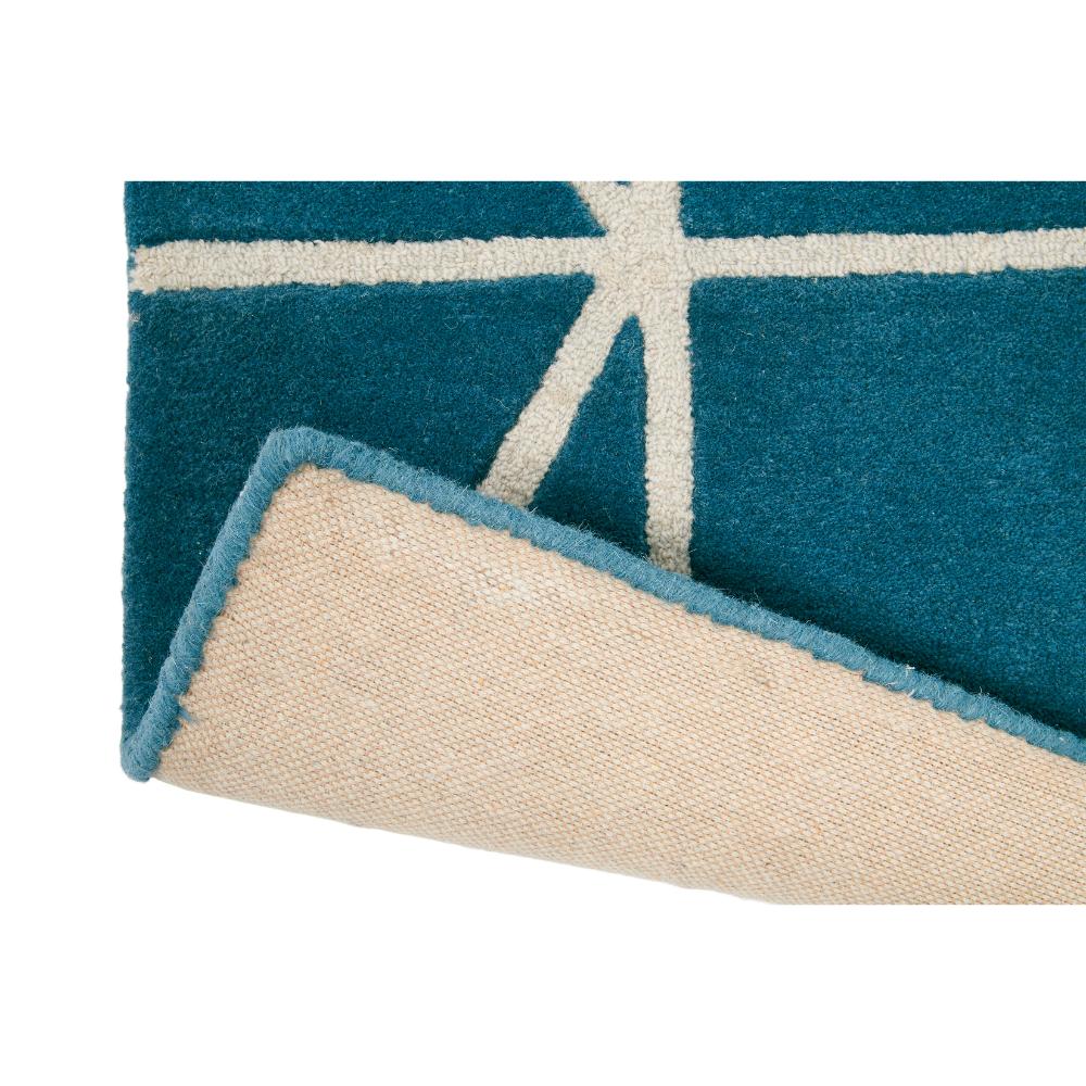 blue geometric wool rug detailed image - MyHouse