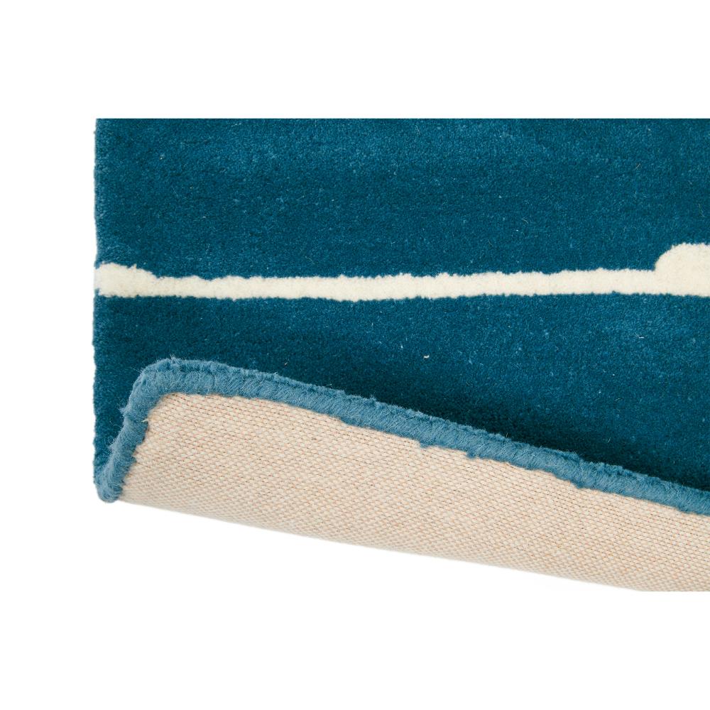 blue and orange fox print wool rug detailed image - MyHouse