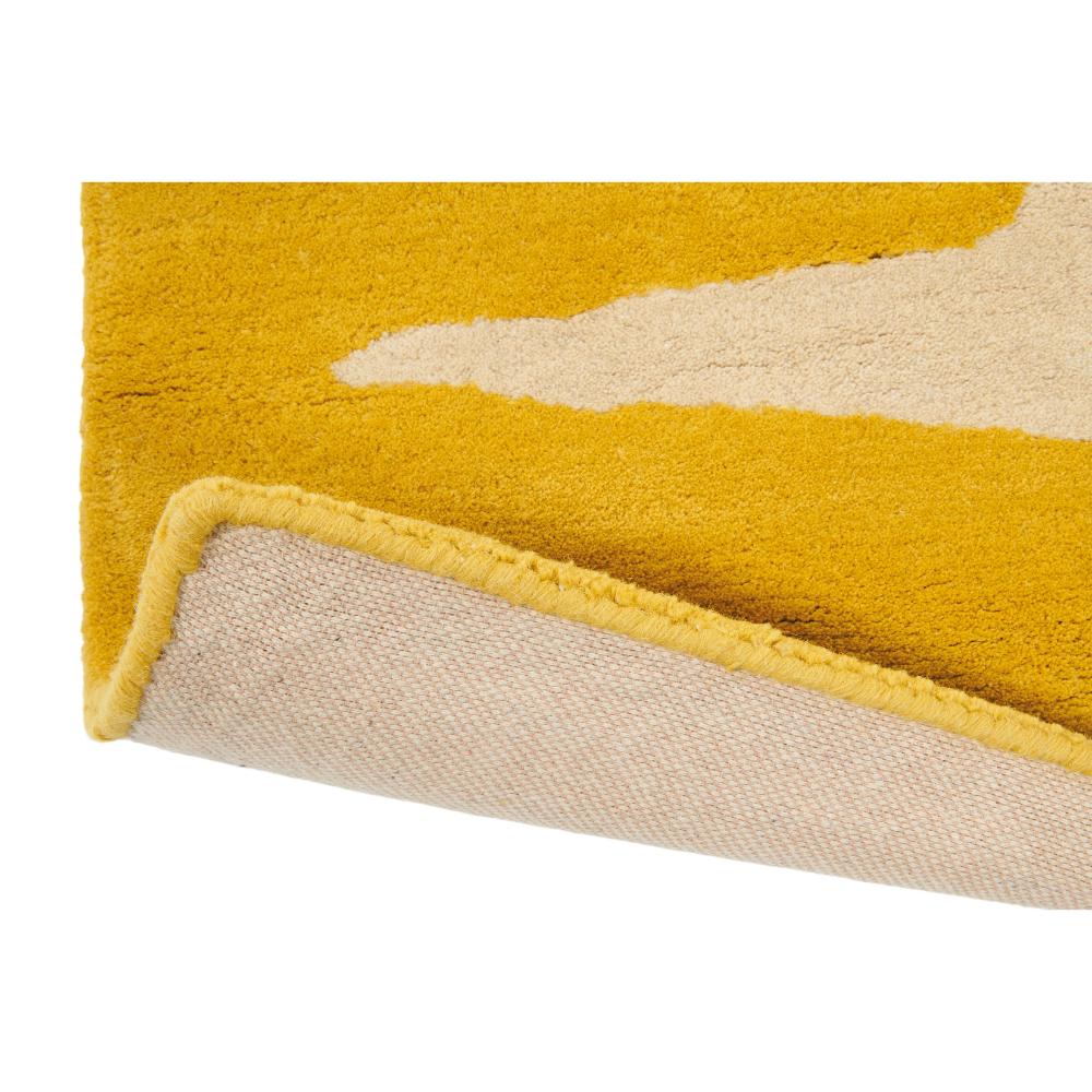 yellow honeycomb design wool rug detailed image - MyHouse