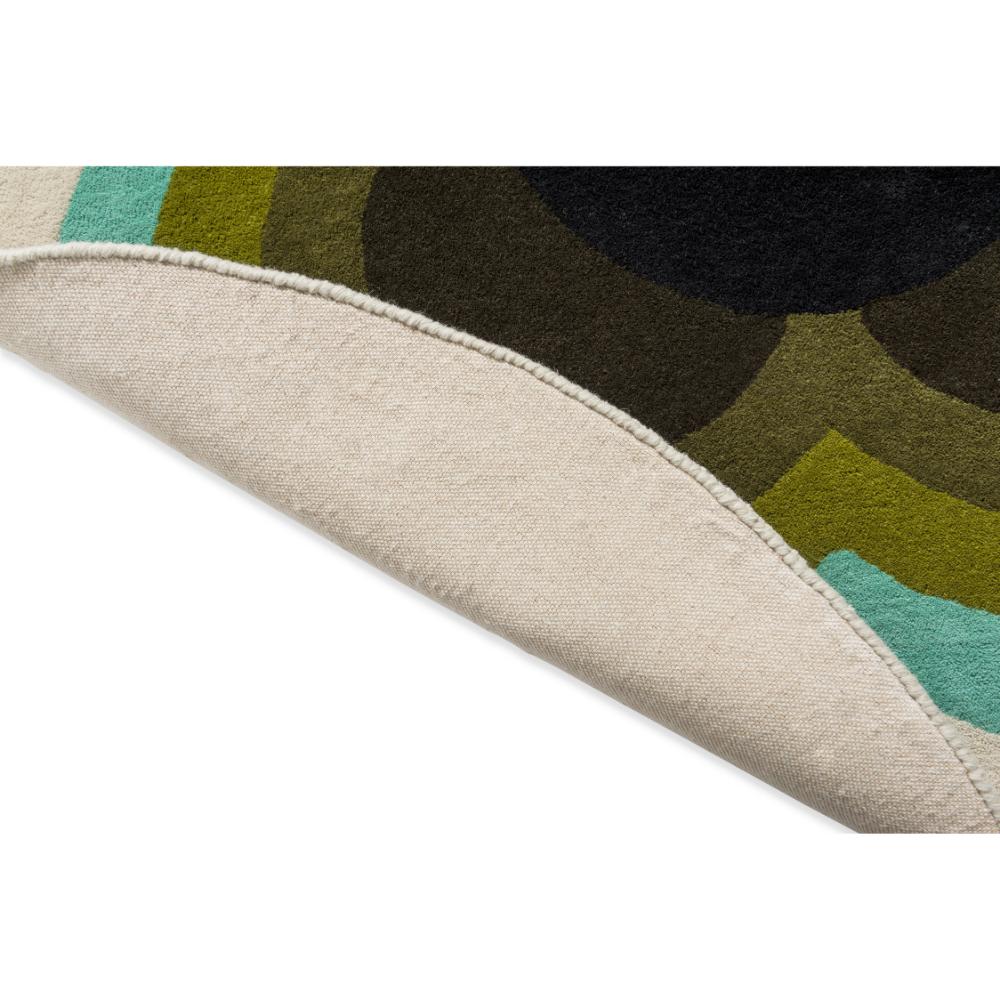 round green and blue flower rug detailed image - MyHouse