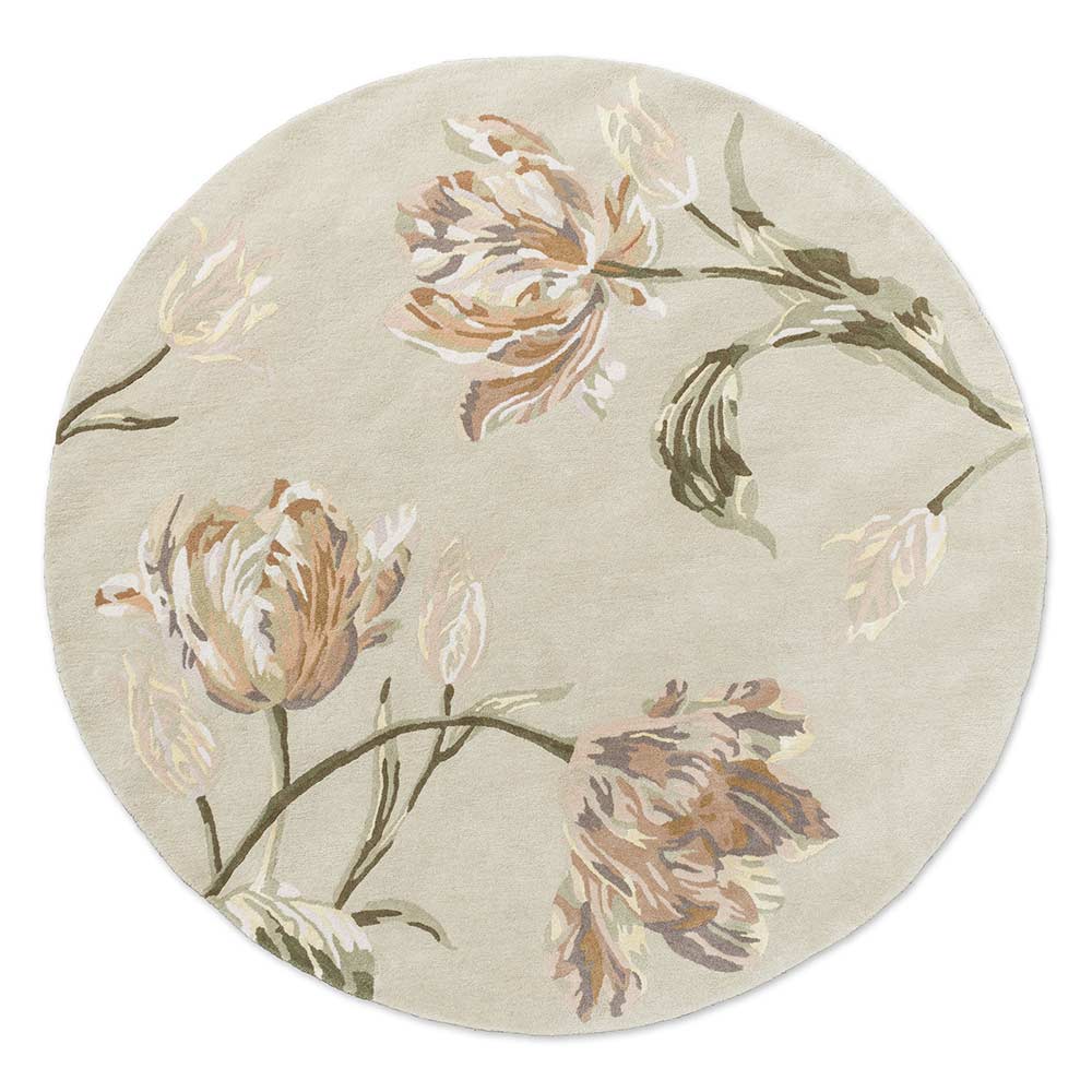 Laura Ashley Gosford Round Rug Natural/Sage - MyHouse