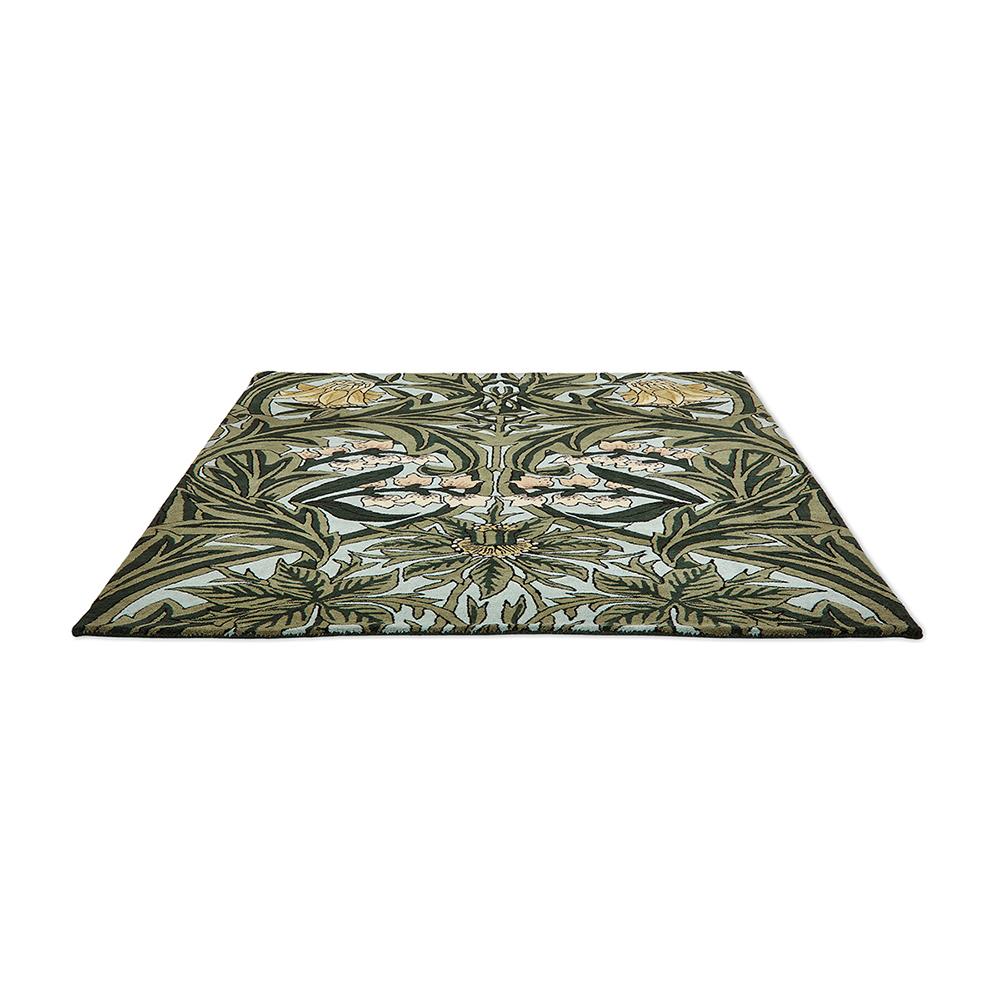 Morris & Co Bluebell Rug Leafy Arbour Green
