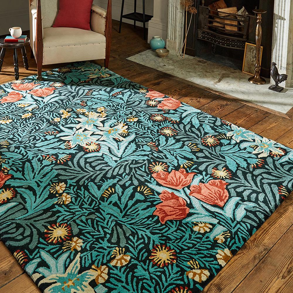 Morris & Co Bower Rug Indigo Blue