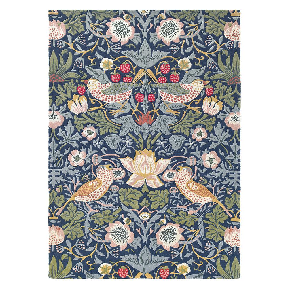 Morris & Co Strawberry Thief Rug Indigo