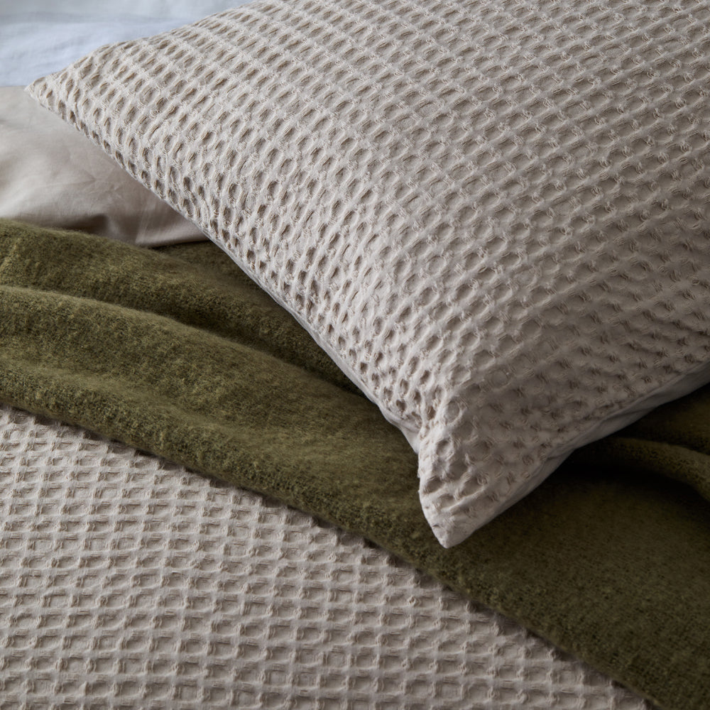 Waffle Quilt Cover Set Birch