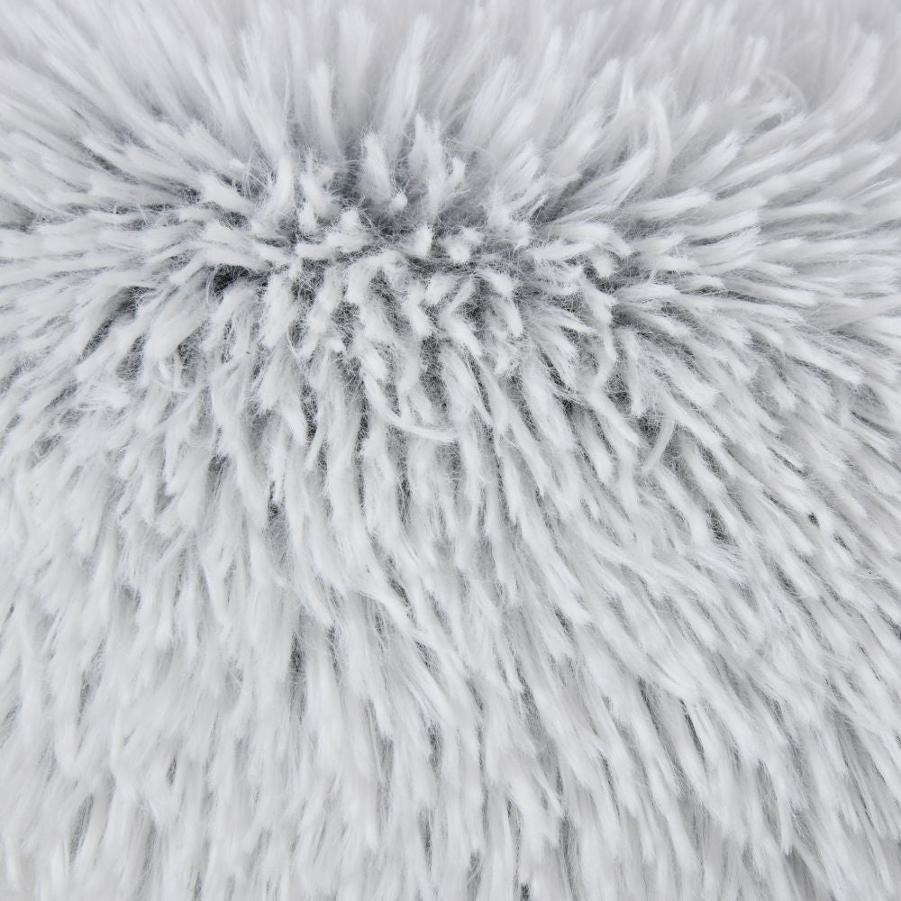 Charlie's Snookie Hooded Faux Fur Calming Dog Bed White