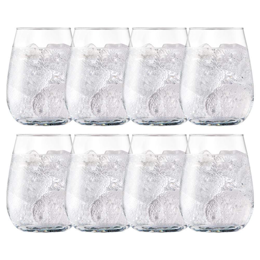 Cellar Tonic Set of 8 Stemless Wine Glasses 450ml
