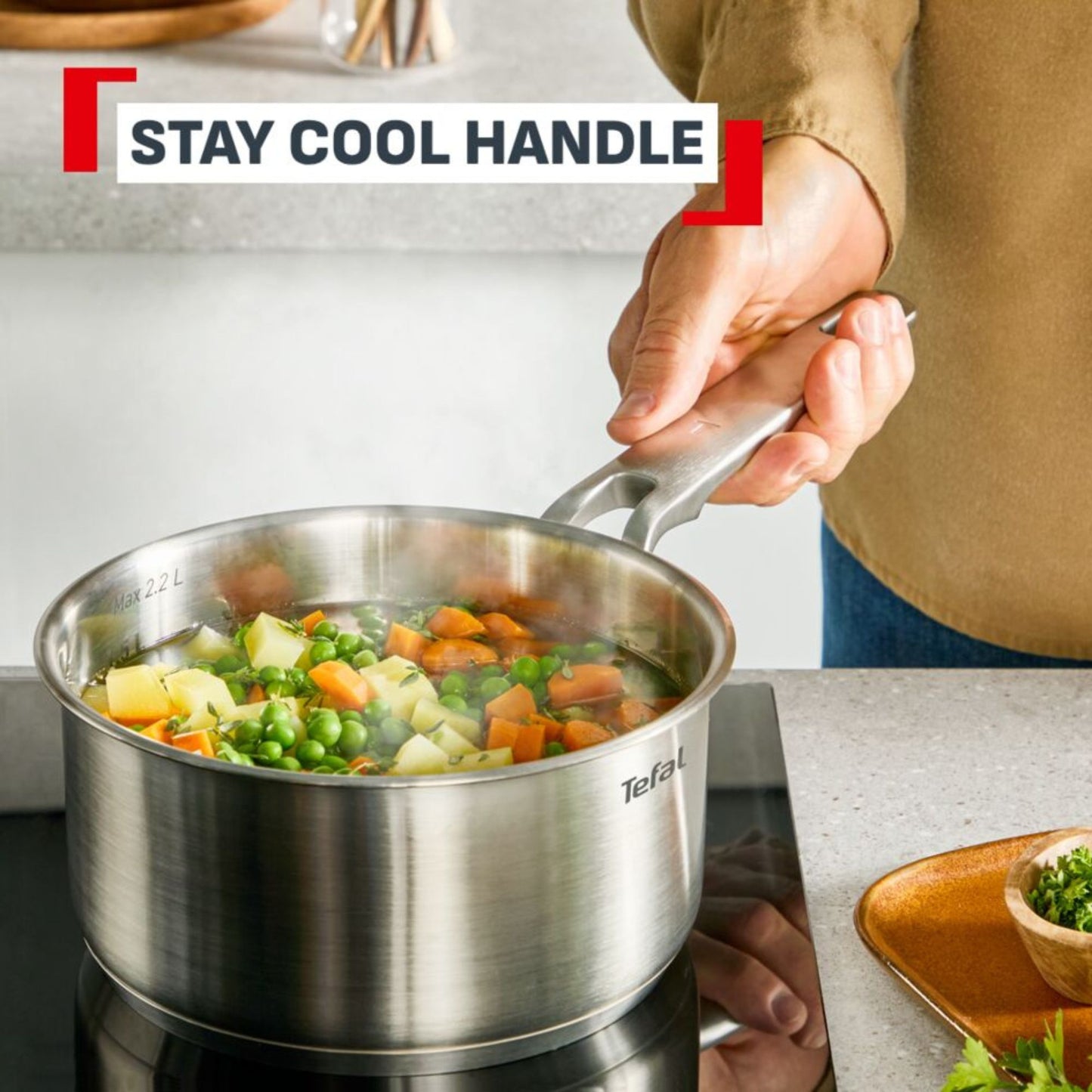 Tefal Space+ Extreme Induction Stainless Steel Saucepan 18cm & Lid