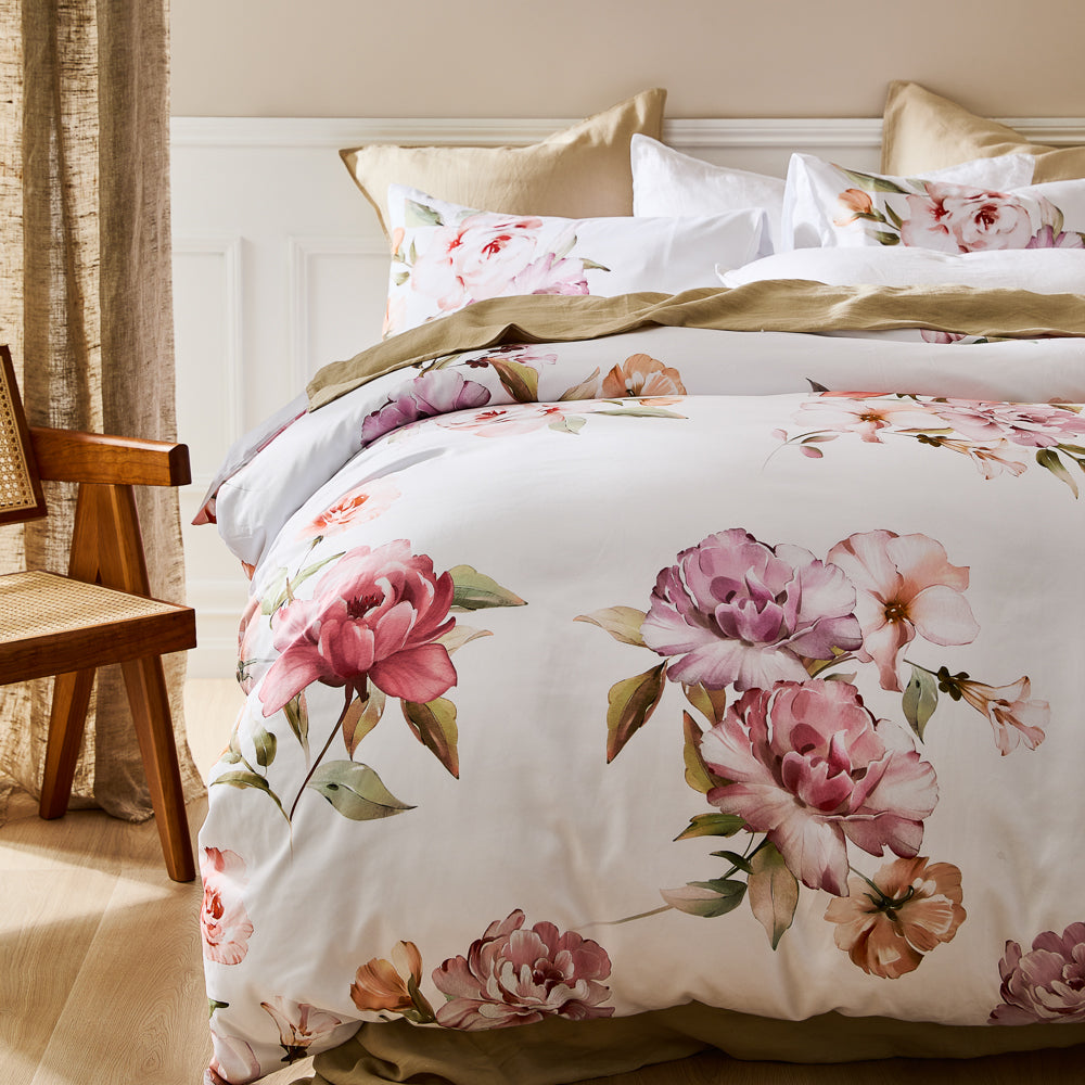 Adorn Living Rosy Quilt Cover Set