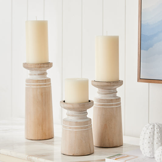 Deborah Hutton Wooden Candle Sticks