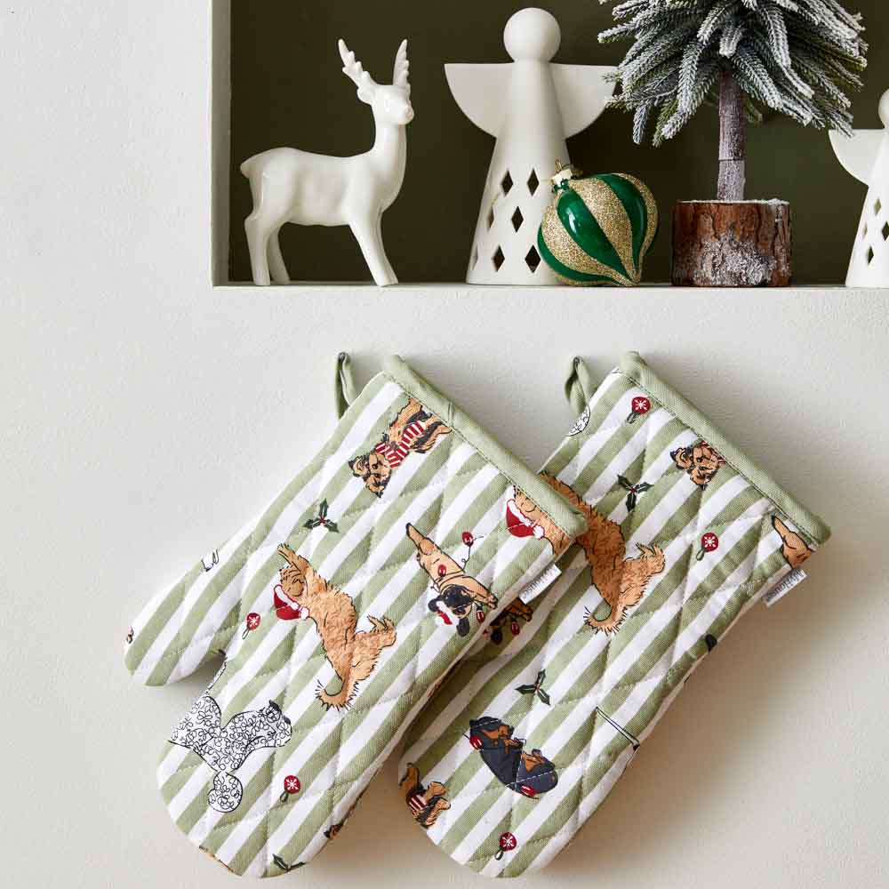 MyHouse Christmas Oven Gloves Set of 2 Dogs