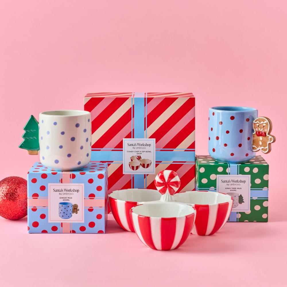 Ambrosia Santas Workshop Chip and Dip Bowl