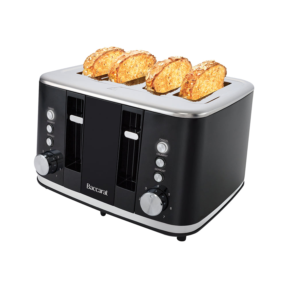Baccarat The Brekkie Slice 4 Slice Toaster Black