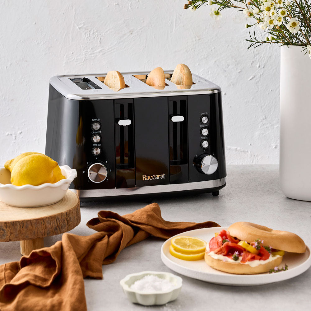 Baccarat The Brekkie Slice 4 Slice Toaster Black