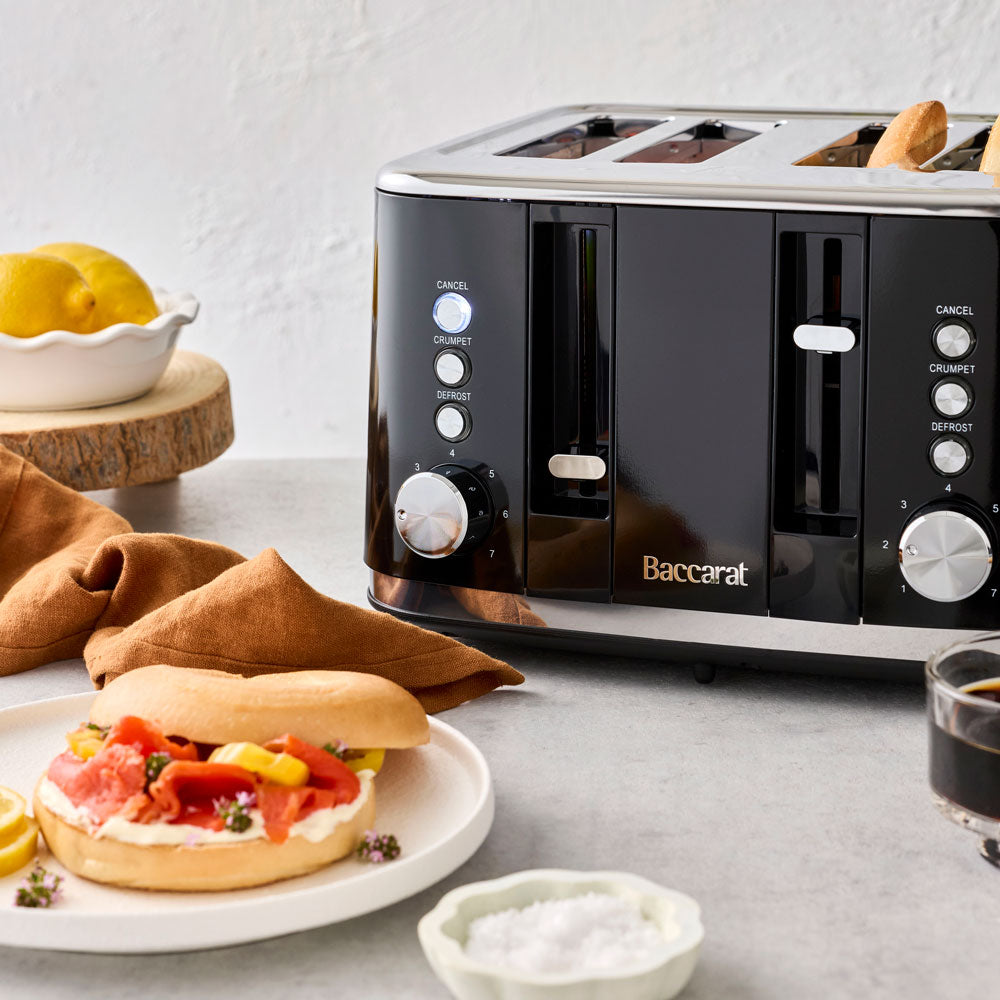 Baccarat The Brekkie Slice 4 Slice Toaster Black