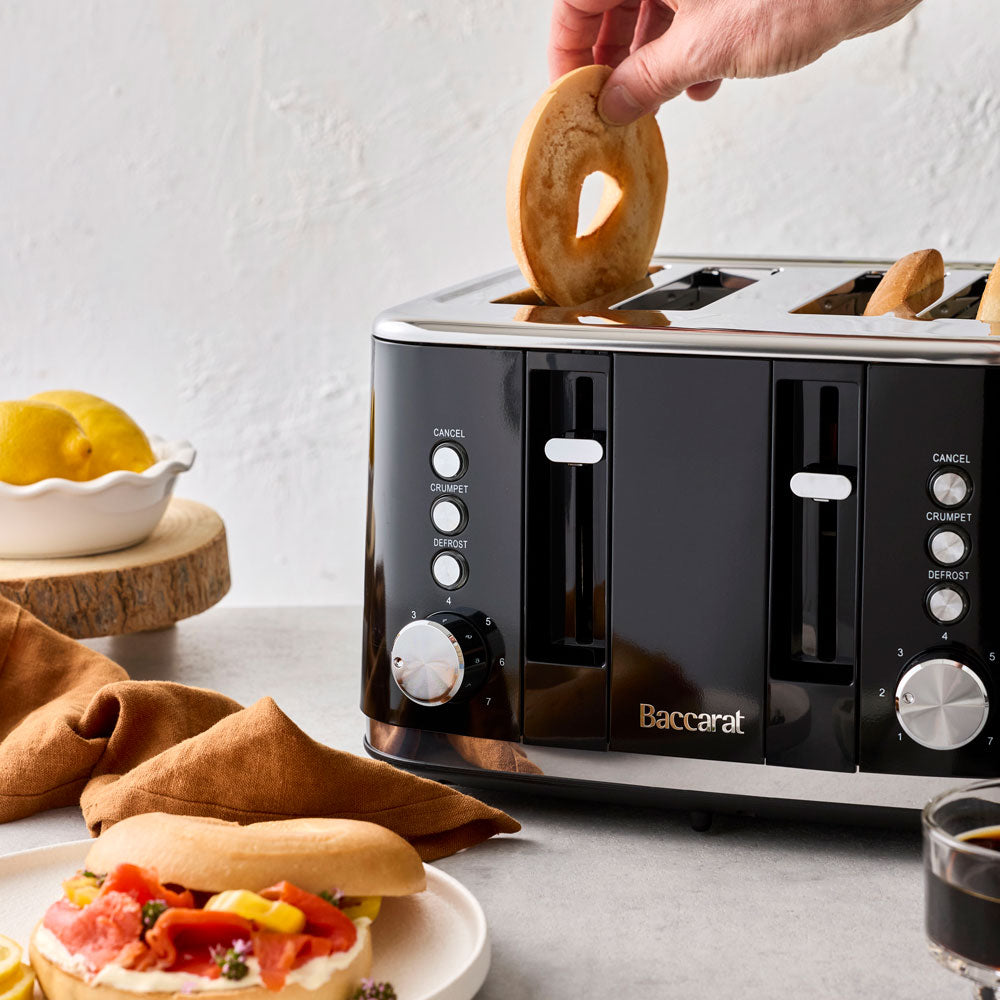 Baccarat The Brekkie Slice 4 Slice Toaster Black