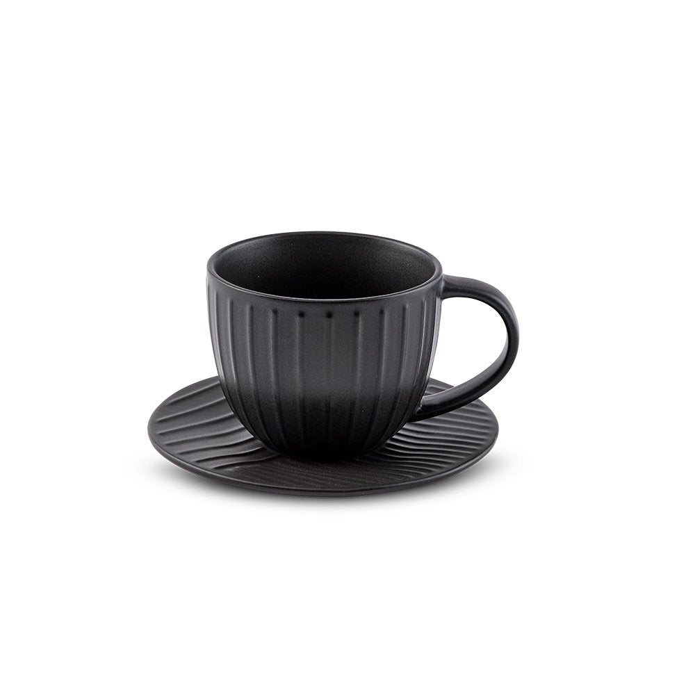 Salt & Pepper Blake Teacup & Saucer 400ml Set of 2