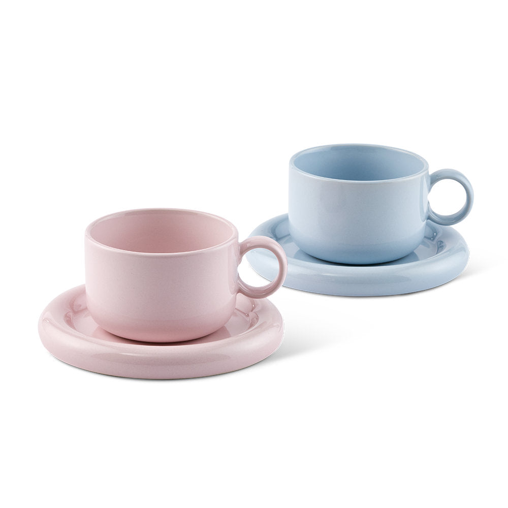 Salt & Pepper Finn Teacup & Saucer 240ml Set of 2