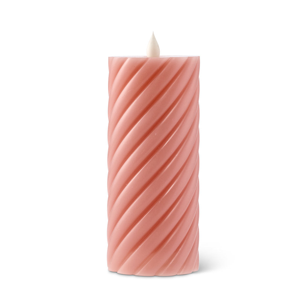 Salt & Pepper Flame Swirl LED Flickering Candle 17cm