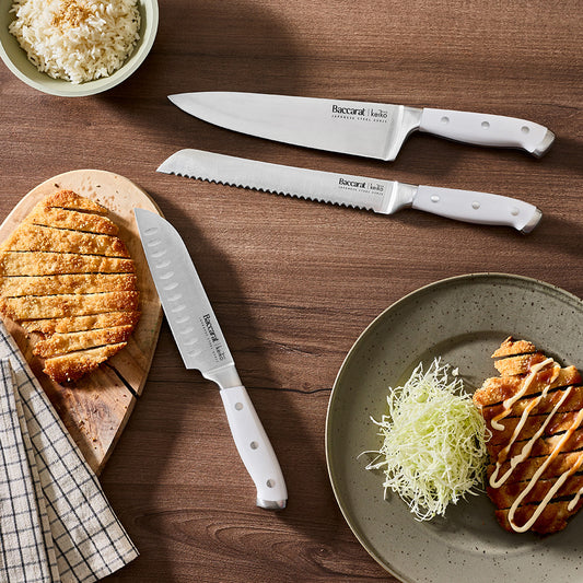 Baccarat Keiko 3 Piece Knife Set Stone