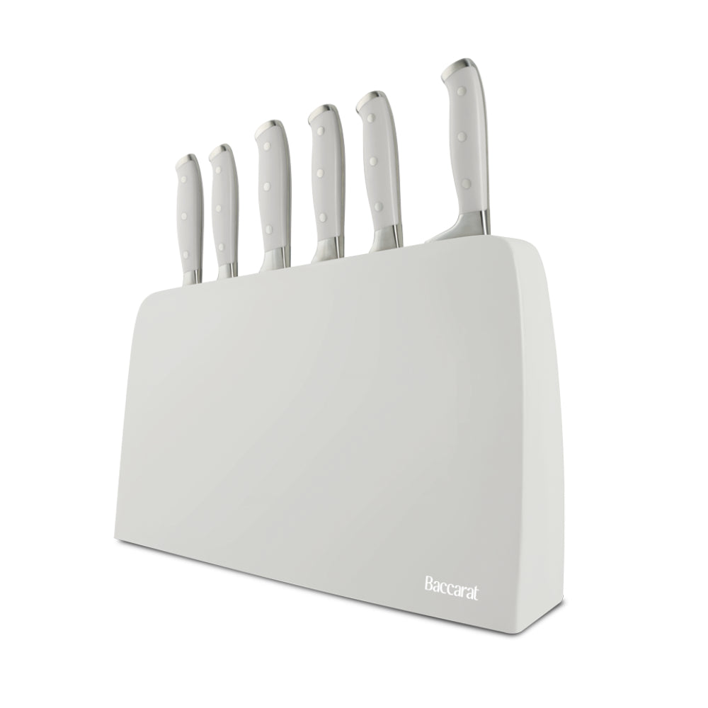 Baccarat Keiko Miro 7 Piece Knife Block Stone