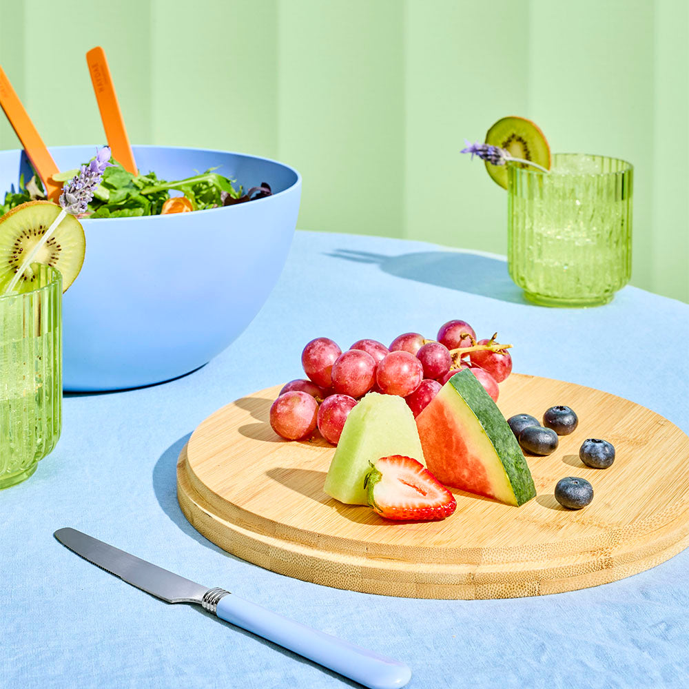 HAYDAE COLLECTIVE Salad Bowl Blue with Servers