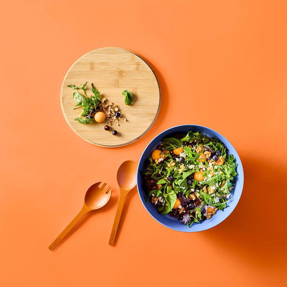 HAYDAE COLLECTIVE Salad Bowl Blue with Servers