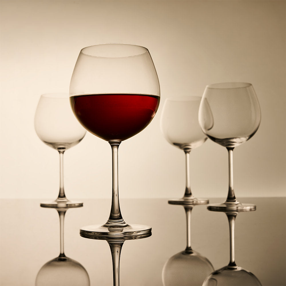 Salt & Pepper Set Of 4 Salut Burgundy Glasses 620ml