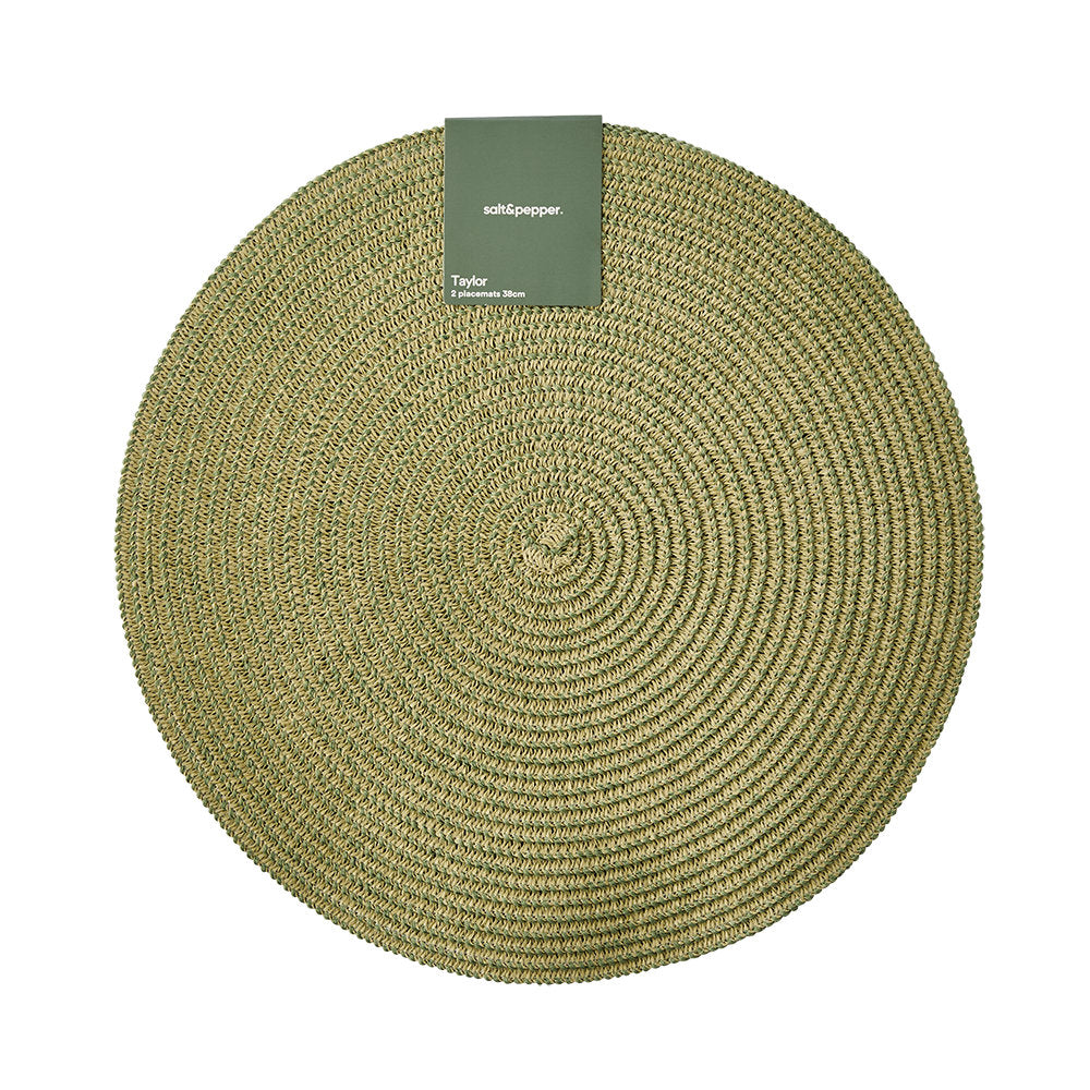 Salt & Pepper Set Of 2 Taylor Round Placemat 38cm