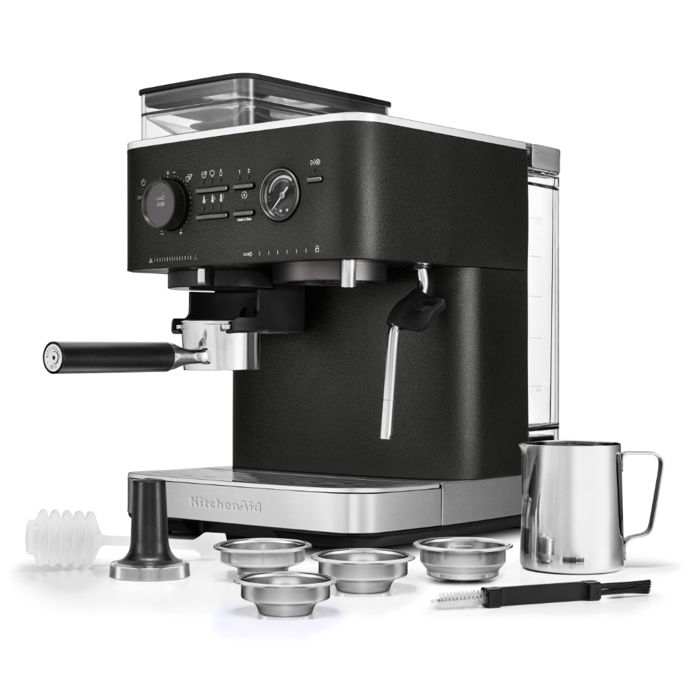 KitchenAid Semi Automatic Espresso Machine With Burr Grinder Cast Iron Black