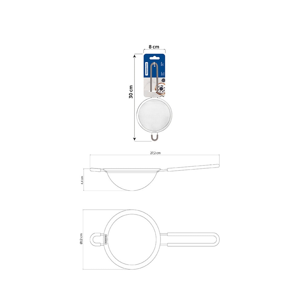 Tramontina Soffta Strainer 12cm Grey