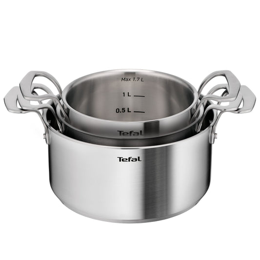 Tefal Space+ Extreme Induction 5 Piece Stainless Steel Pot Set