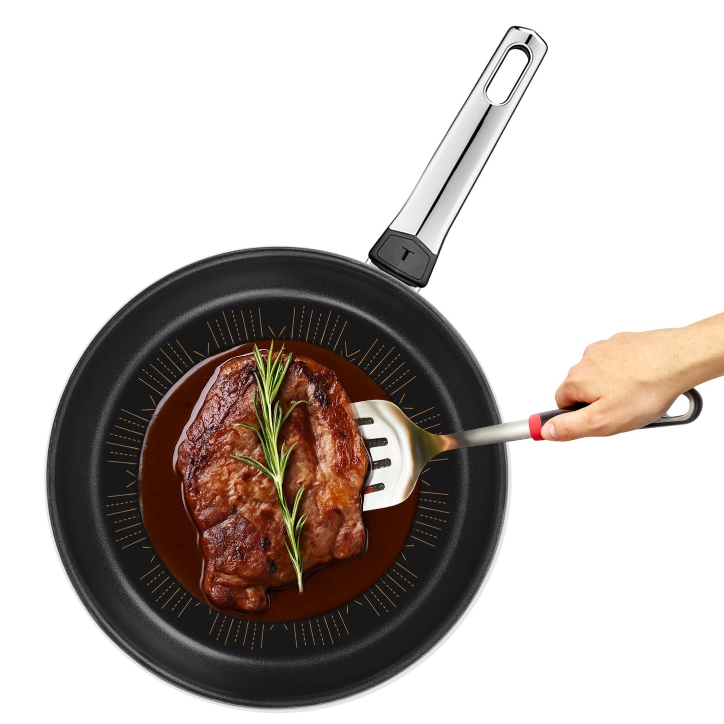 Tefal Emotion+ Flavors Induction Stainless Steel Oil Concentrating Non-Stick Frypan 24cm