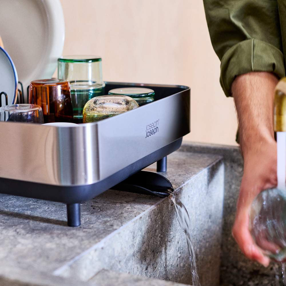 Joseph Joseph Extend Steel Plus Dish Rack With Wine Rack