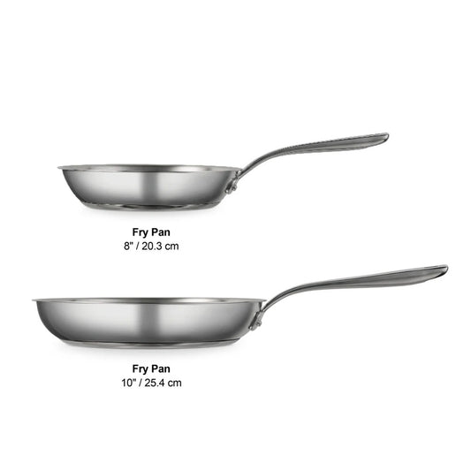 Tramontina Tempo Stainless Steel 2 Piece Frying Pan Set 20cm & 25cm