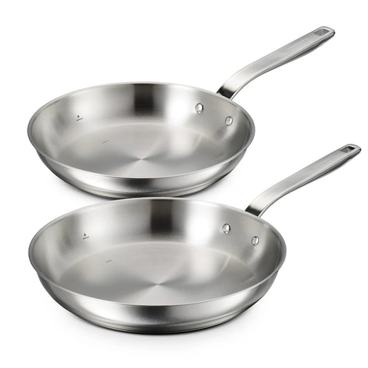 Tramontina Tempo Stainless Steel 2 Piece Frying Pan Set 25cm & 30cm