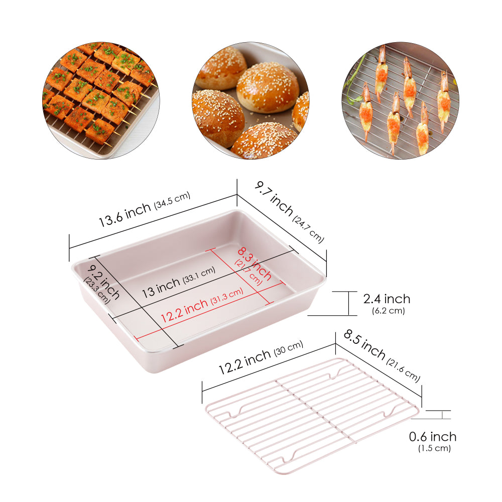 Chefmade Deep Baking Pan With Rack 34.5x24.7cm