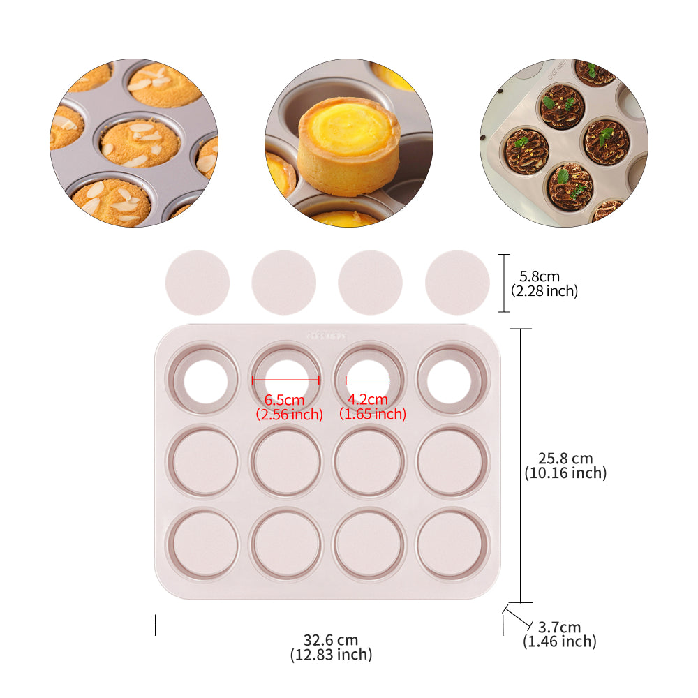 Chefmade 12 Cup English Muffin Pan With Loose Bottom
