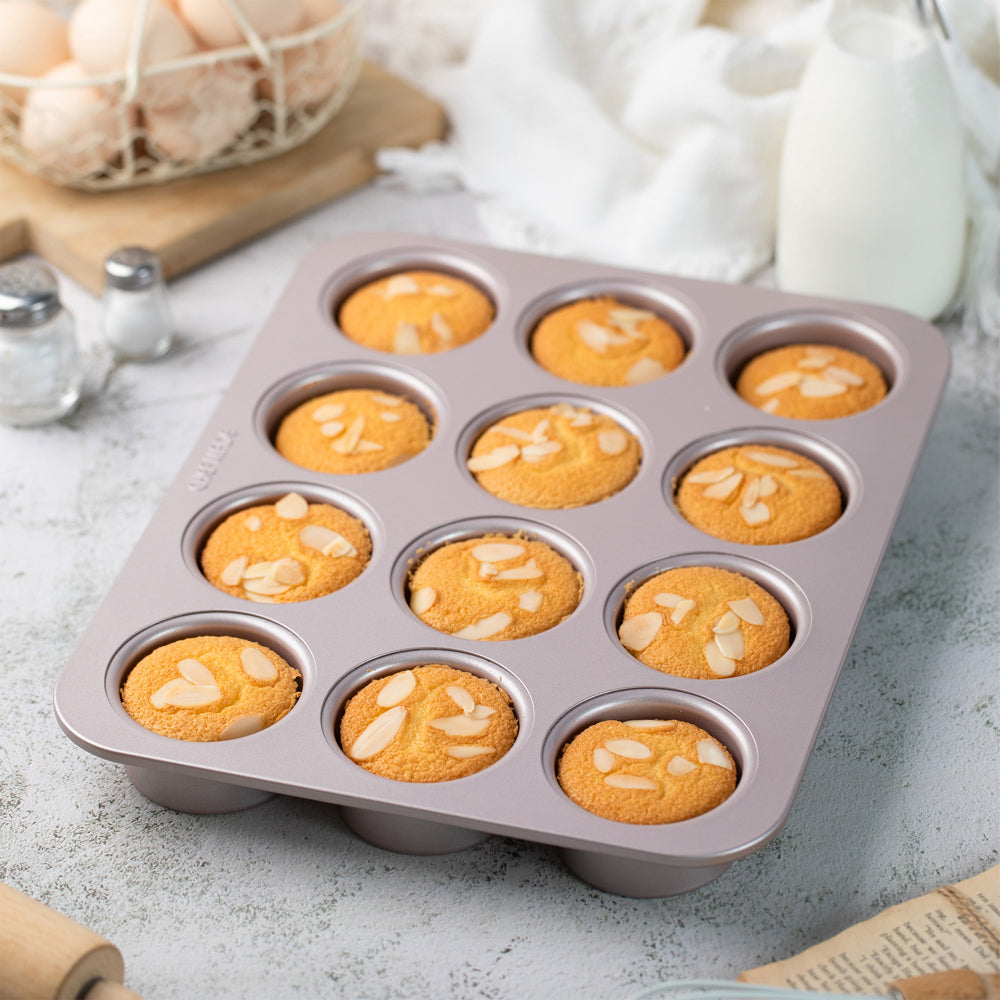 Chefmade 12 Cup English Muffin Pan With Loose Bottom