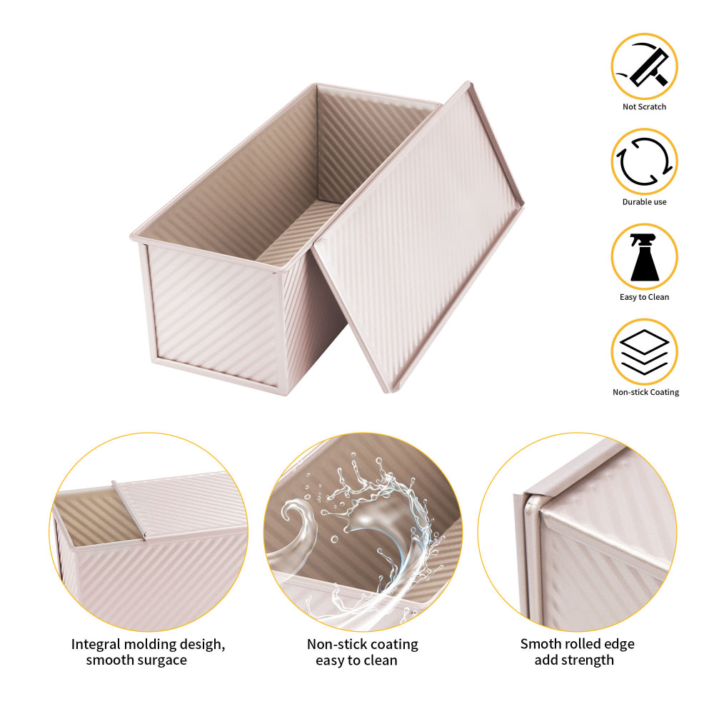 Chefmade Corrugated Loaf Pan With Cover 34cm