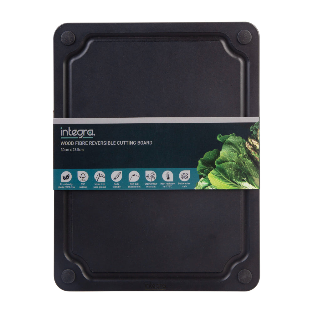 Integra Wood Fibre Reversible Cutting Board 30cm x 23.5cm Black