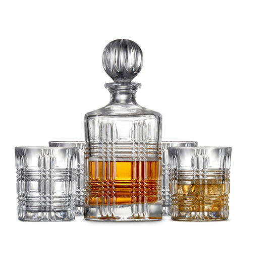 Salt & Pepper Bond Decanter & Tumbler Set - 5 Piece