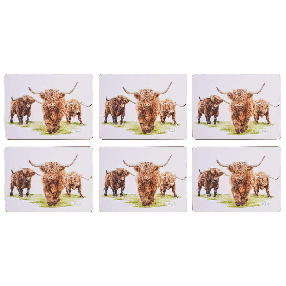 Ashdene Highland Herd Set Of 6 Placemats