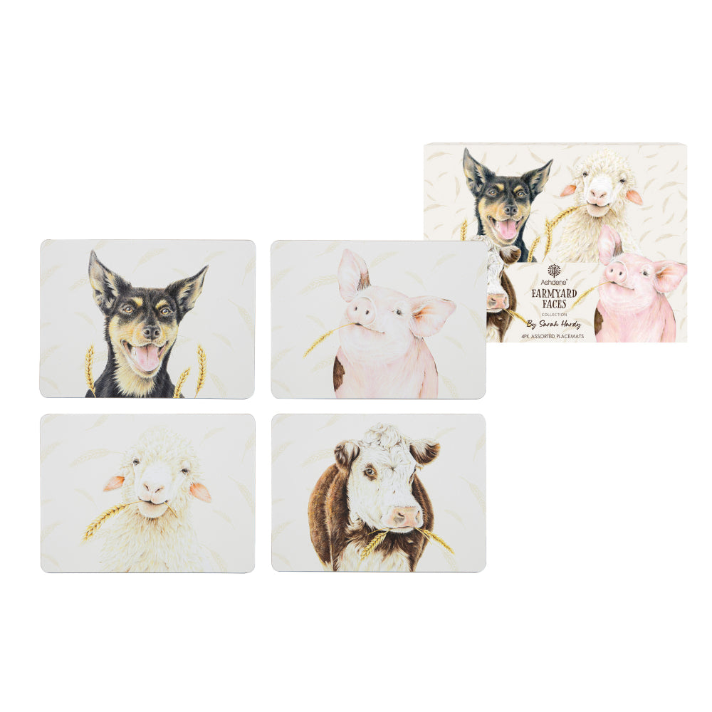 Ashdene Farmyard Faces Set Of 4 Placemats