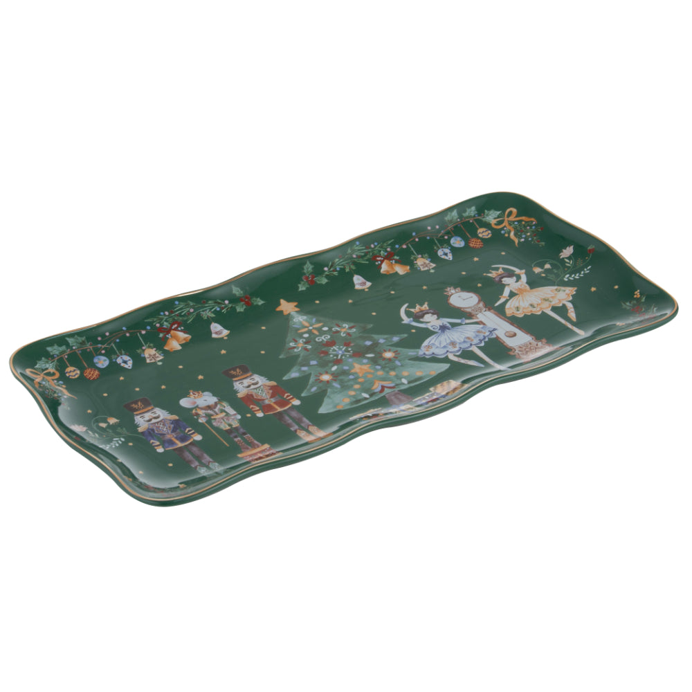 Ashdene Christmas Wonderland Green Rectangle Platter