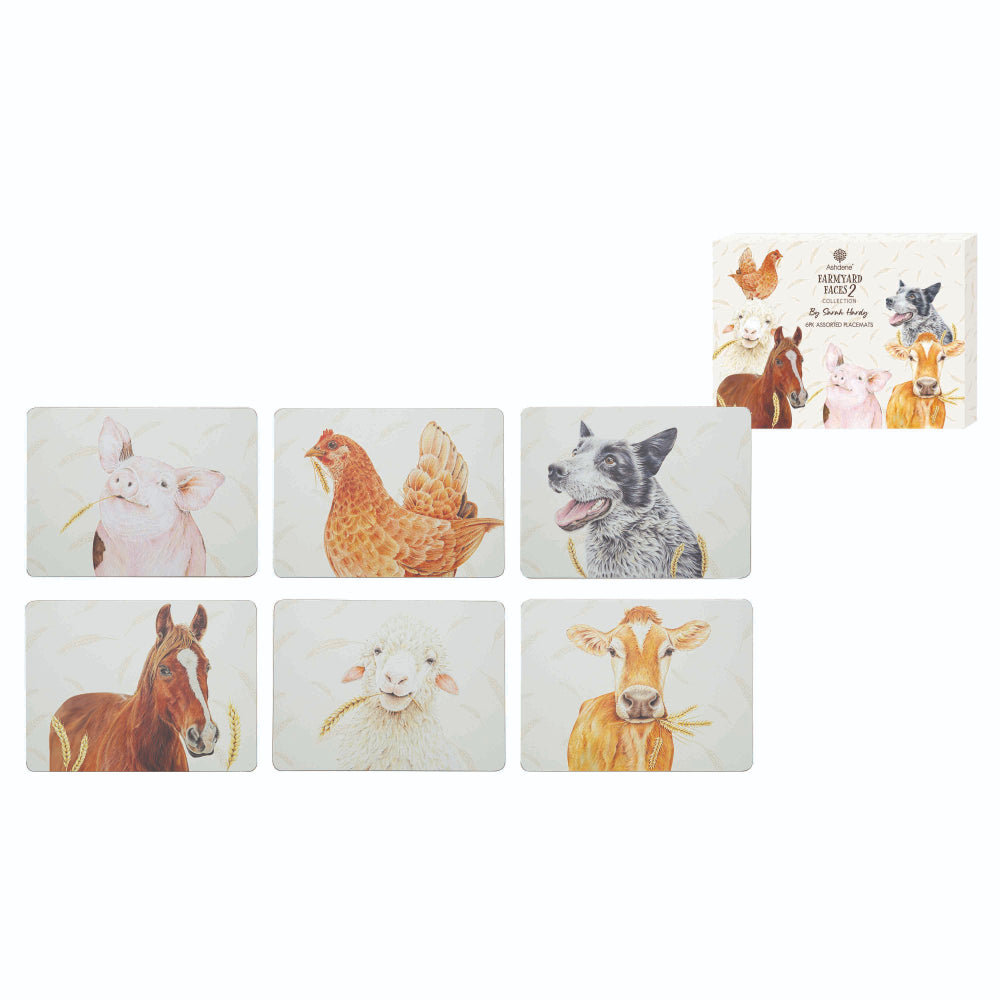Ashdene Farmyard Faces 2 Set Of 6 Placemats