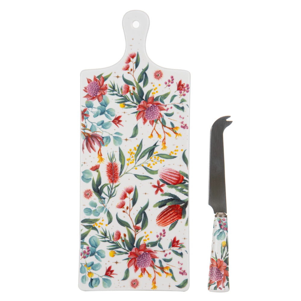 Ashdene Twinkling Blooms Platter & Cheese Knife Set