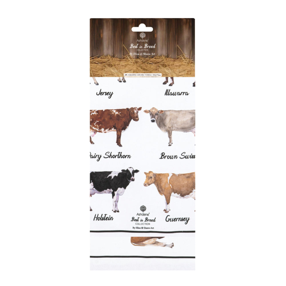 Ashdene Best In Breed Dairy Cow Set Of 2 Kitchen Towels